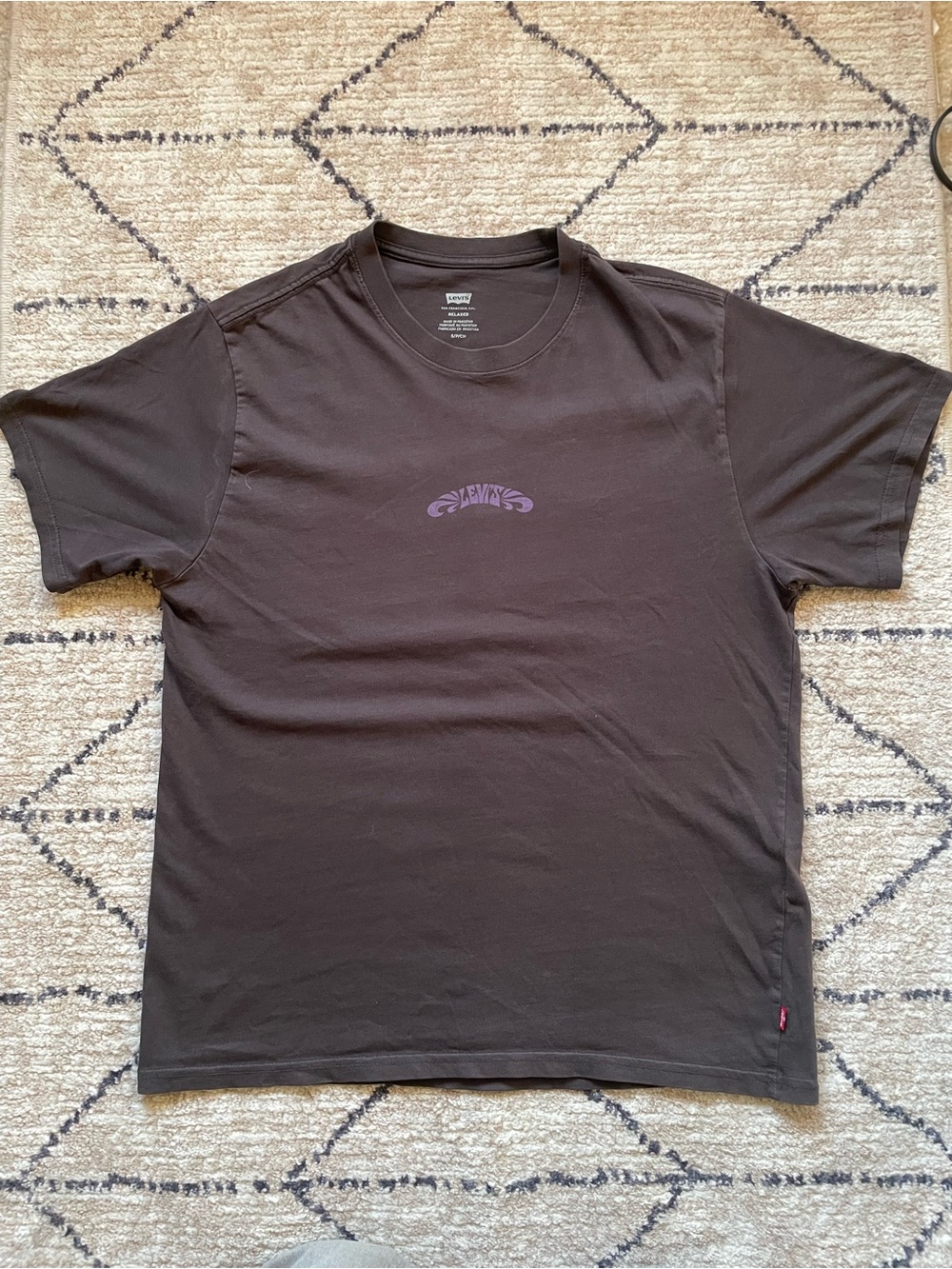 Levi's Black Short-Sleeve T-Shirt with Purple Logo